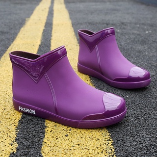 LEOSOXS zapatos de goma de las mujeres impermeable zapatos de lluvia botas de tobillo primavera otoño mujer zapatos de agua botas de lluvia botas de tobillo pisos