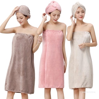Perfect - toalla de baño de terciopelo Coral para mujer con botón de presión, bata de ducha
