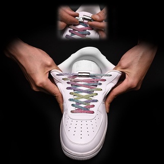 al nuevos cordones magnéticos elásticos sin lazo zapato cordones de bloqueo plano cordones niños adultos zapatillas perezoso cordones de un tamaño se adapta a todos los zapatos