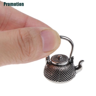 [venta caliente]1: 12 muebles de casa de muñecas miniatura utensilios de comedor 6 piezas Set de té de Metal tetera taza (8)