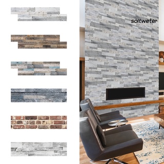 DIY House ST-14 unids/Set 3D grano de madera impermeable azulejo pegatina DIY casa piso decoración de pared