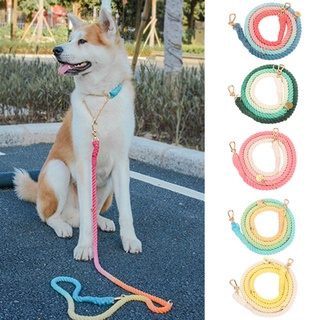QIUSIN Pet tracción correa de tracción de Color degradado Anti-scape firme mascotas perros tejido cuerda de tracción para exteriores