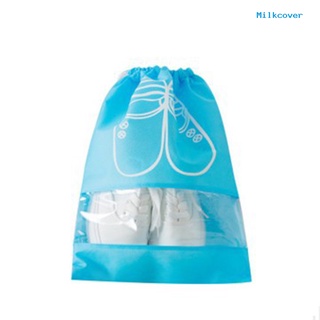 [Milkcover] Portable Travel Shoe Bag Zip View Window Drawstring Pouch Waterproof Shoes Bag (3)