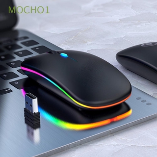 MOCHO1 ratón inalámbrico profesional portátil LED retroiluminado silencioso portátil portátil ergonómico óptico 2.4G recargable ratón para juegos/Multicolor