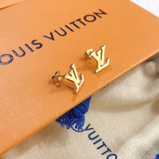lv pendientes de moda con logotipo de letras joyería para mujer