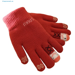 [alea stock] guantes de invierno accesorios de las señoras antideslizante de dibujos animados caliente guantes de pantalla tocar para salir