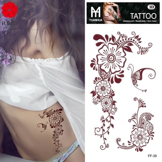 quintessa moda temporal tatuaje pegatinas de larga duración impermeable falsos tatuajes grandes sexy rosa flores loto brazo cuerpo arte