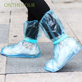 ONTHEHOUR Unisexo Botas de lluvia Cubiertas de zapatos Espesar Cubrezapatos Botas de agua Reutilizable Herramientas para días lluviosos Antideslizante Impermeable Anti-deslizante Chanclos de lluvia/Multicolor