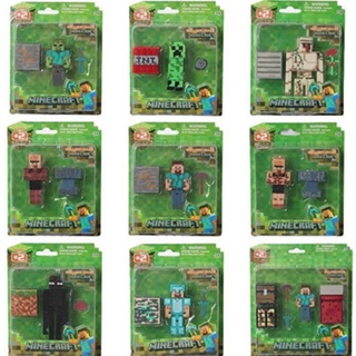Minecraft Creeper Steve Iron Golem Enderma Toy Set Mine Craft Kids Puzzle Assembled Minifigure