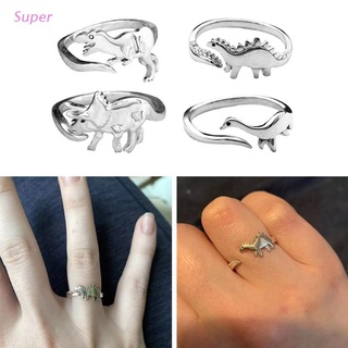Anillos de super dinosaurios abiertos anillos para mujeres lindo Animal abierto anillo de boda ajustable anillo de fiesta de cumpleaños niña fiesta joyería
