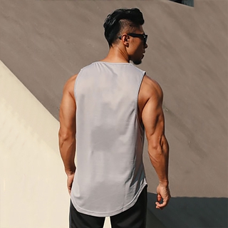 Mens camisa de malla de Fitness ropa deportiva sin mangas camisa para hombre gimnasio Stringer Tank Top culturismo Tank Top (5)