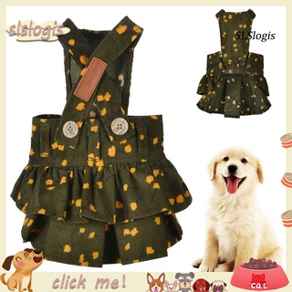 Syf_otoño mascota perro cachorro pana mono vestido correa falda ropa suave ropa