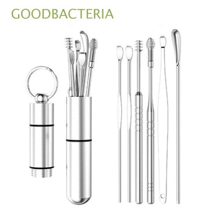 GOODBACTERIA Portable Ear Care Tools Stainless Steel Earpick Ear Wax Remover 360° Cleaning Professional Reusable Massage Multifunction Spiral Ear Canal Cleaner