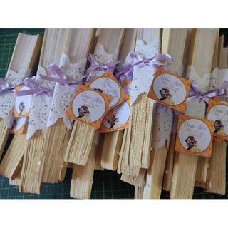 100 abanicos de mano bambú personalizados recuerditos