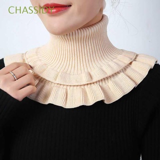 CHASSIDY Ropa Decoración Accesorios Mujer Color Sólido Volantes Estilo Coreano Falso Collar De Punto Bufandas/Multicolor