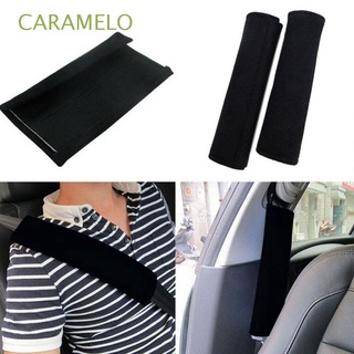 CARAMELO 2Pcs Hot Correa de hombro de Seguridad Suave Arnes Coche seat belt Pads Nuevo Cojin Mochila Black Cubre