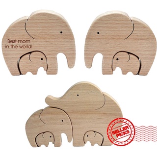 regalo del día de la madre elefante de madera decoración de regalo p0d4
