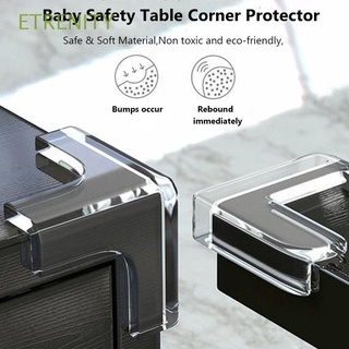 ETRENITY 4Pcs Suave Protección de bordes Escritorio Tira anticolisión Protectores de esquinas Seguridad para niños Silicona Niños Bebé Seguridad Protector de esquinas de mesa
