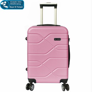 3.3 venta de moda!! Polo MILANO - maleta de fibra para rueda (4 M202, antirrobo, maleta de cabina, viaje, Umrah Hajj, color rosa)