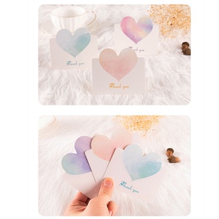 ❥Lilac✿ 5pcs vacío amor corazón cumpleaños con sobres gracias tarjetas pequeñas frescas 9.8*9cm tarjetas de agradecimiento para pequeñas empresas gracias tarjetas de felicitación (8)