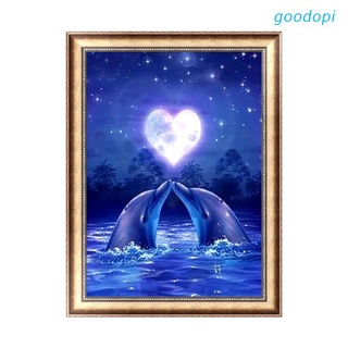 goodo 5D DIY Dolphin Diamond Painting Cross Stitch Embroidery Home Wall Decor Craft
