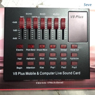 Seve V8 Live Sound Card Portable Mobile Audio Mixer Sound Mixer Recording Sound Card