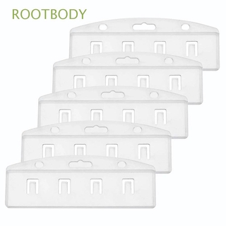 ROOTBODY - funda de tarjeta de peso ligero, duradera para tarjetas de identificación, 5 unidades, plástico transparente, tarjeta de trabajo, cubierta de tarjeta de visita