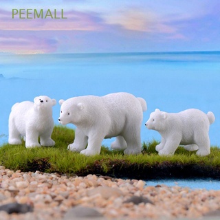 PEEMALL 1 PC Mini Simulación oso blanco Inicio Decoracion Miniaturas Oso Polar figuritas DIY accesorios Modelo Jardin de hadas Micro paisaje Animal