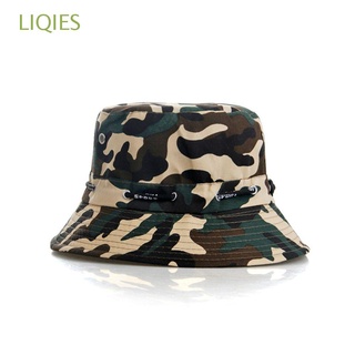 LIQIES Men Women Fishing Unisex Hiking Bucket Hats Boonie Hat Fashion Sun Cap Army Green Fisherman Camo Camouflage