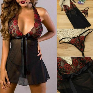 [HundredSeriesly] Women Sexy/Sissy Lace Lingerie Babydoll G-String Thong Underwear Nightwear S-3XL [HOT SALE]