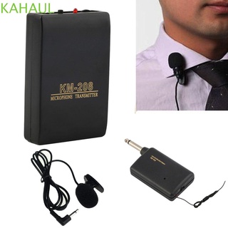 KAHAUL Profesional Mini microfono Sesión Wireless FM transmisor - receptor Lavalier Portable Conferencias - Sistema de microfono Altavoz Solapa clip