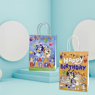 ready stock 5 unids/set bluey theme bolsa de papel bolsa de compras bolsa de regalo bolsa de venta al por menor (4)