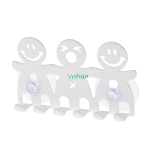 YGO Toothbrush Holder Wall Mounted Suction Cup 5 Position Cute Cartoon Smile Bathroom Sets
