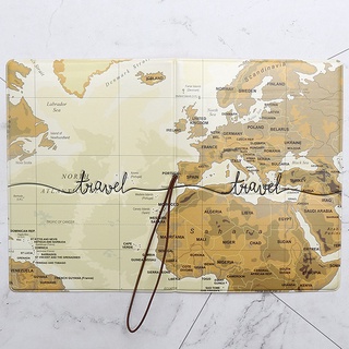 Creativo mapa del mundo pasaporte cubierta cartera bolsa carta hombres mujeres cuero Pu Id titular de la dirección portátil embarque accesorios de viaje (2)