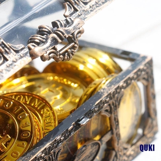 (QUKI) caja de almacenamiento de dinero de plástico transparente pirata juguetes pirata caja del tesoro (2)