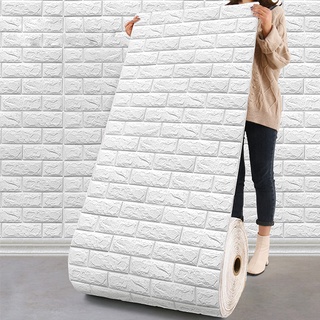 Longitud 1m ancho 70 cm 3D espuma pegatina de pared autoadhesiva impermeable a prueba de humedad techo papel pintado en rollo (1)