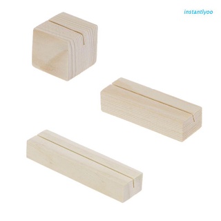 instantlyoo 1PC Bevel Natural Wood Memo Clips Photo Holder Clamps Stand Card Desktop Message Crafts