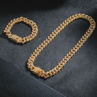 Collar con cadena cubana y cadena De oro Grande craveado Hip-Hop/accesorios para hombre (9)