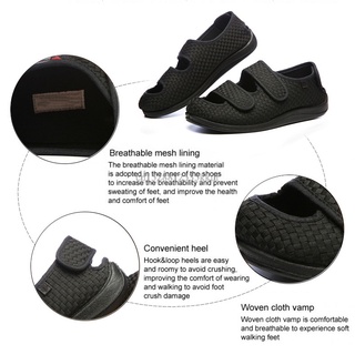 Zapatillas de hombre con ancho extra ancho ajustable, zapatillas para diabéticos y edemas, pies hinchados, zapatos para caminar, sandalias ortopédicas para interior / exterior (4)