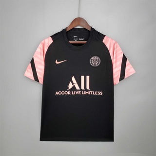 21-22 PSG Paris Black&Pink Training Wear Football Jersey (1)
