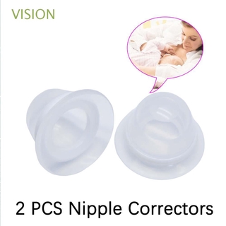 VISION High Quality Nipple Corrector 2 PCS Nipples Aspirator Puller Nipple Massager Box Packaging Silicone for Flat Inverted Nipples Invisible Nipples Flat Suction Girls Pregnant Accessories/Multicolor