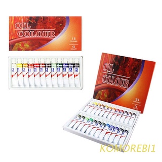 komo 12ml 12/24 colores profesional pintura al óleo pintura dibujo pigmento tubos conjunto artista suministros de arte