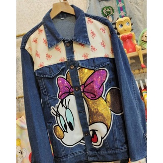 Disney Minnie Mouse Gold Jeans Chamarra importación