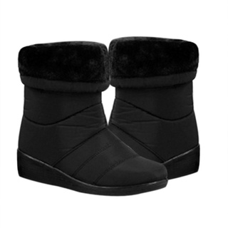 Borlas de moda botas de mujer con terciopelo botas de nieve cuña tacón botas impermeables