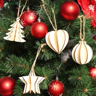 84 Decoraciones Navideñas 3D Madera Colgante Adorno DIY Colgantes Árbol De Navidad Regalo De Vacaciones (1)