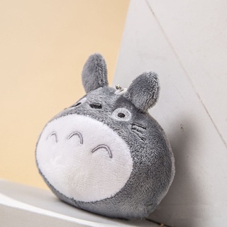 HAVEN Kawaii Mi vecino Totoro 10cm Llavero Totoro Dolls Peluche Llavero de muñeca Muñeca de anime Suave Regalos de Navidad Muñeca con correa para teléfono Lindo Llavero relleno (6)
