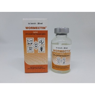 Wormectin 20 ml (Syringe bonus), sarna gudig medicamentos en conejo, cabra, gatos, perros