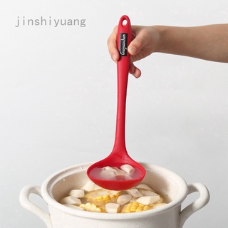 Jinshiyuang espátula de silicona, resistente a altas temperaturas, utensilios de cocina antiadherentes, utensilios de cocina especiales, cuchara de sopa, cuchara de freír, espátula colador