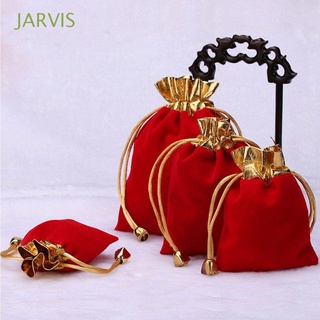jarvis 12pcs joyería bolsa de franela boda favor cordón bolsa de regalo borde oro envoltura pack de lana rojo terciopelo/multicolor