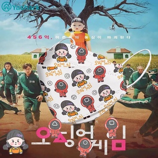 10pcs squid game 10PCS KF94 3D Fish Mouth Face Kids Mask Ear-loop 4PLY Korea Design Cartoon Mask Budak Children 小孩口罩 [YA]